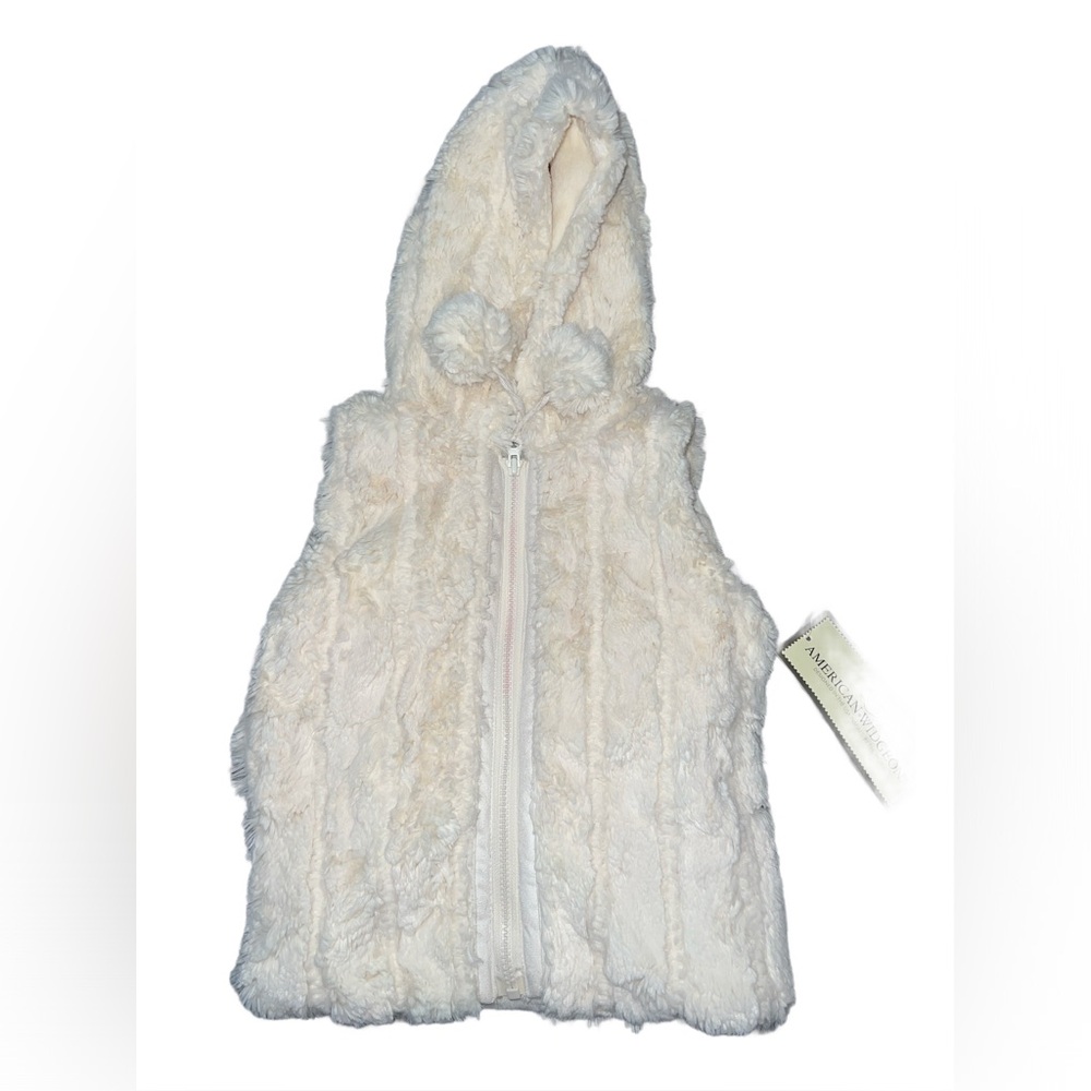 Faux Fur Hooded Vest kids size 6